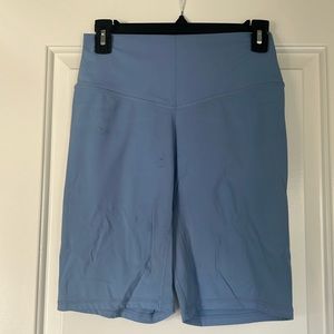 Blue athletic Biker short. 7 3/4" Inseam. Seamless cloud fabric.